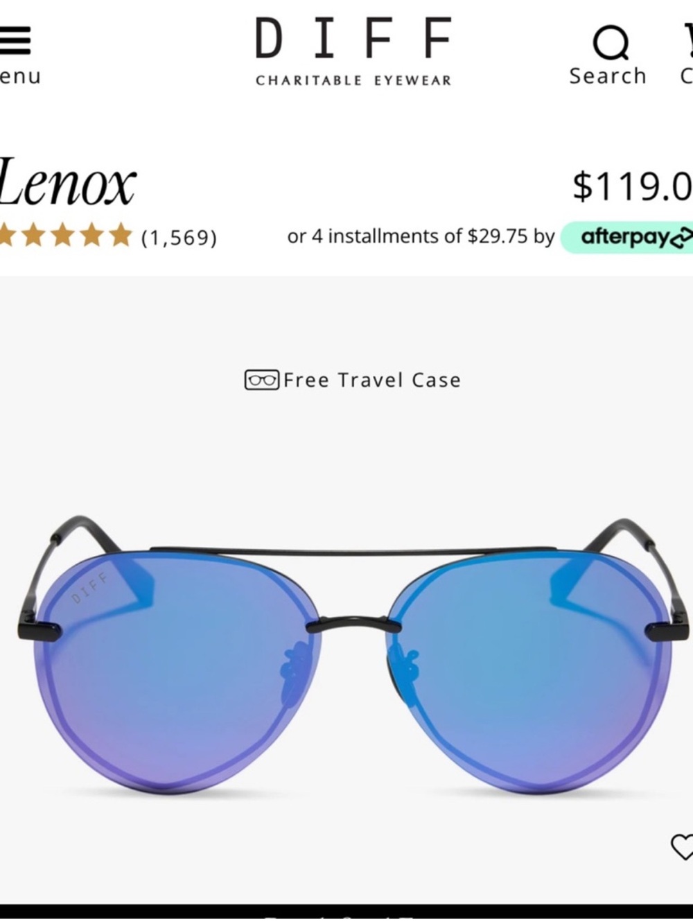 DIFF Lenox Aviator Sunglasses